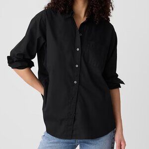 GAP Womens Black Poplin Big Shirt/NWT/M